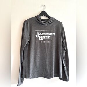 Jackson Hole Wyoming Heather Grey Lightweight Women’s Hoodie Sweatshirt Medium M
